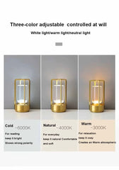 LED Cordless Table Lamp Retro Bar Metal Desk Lamps Rechargeable Touch Dimming Night Light Restaurant Bedroom Home Outdoor Decor