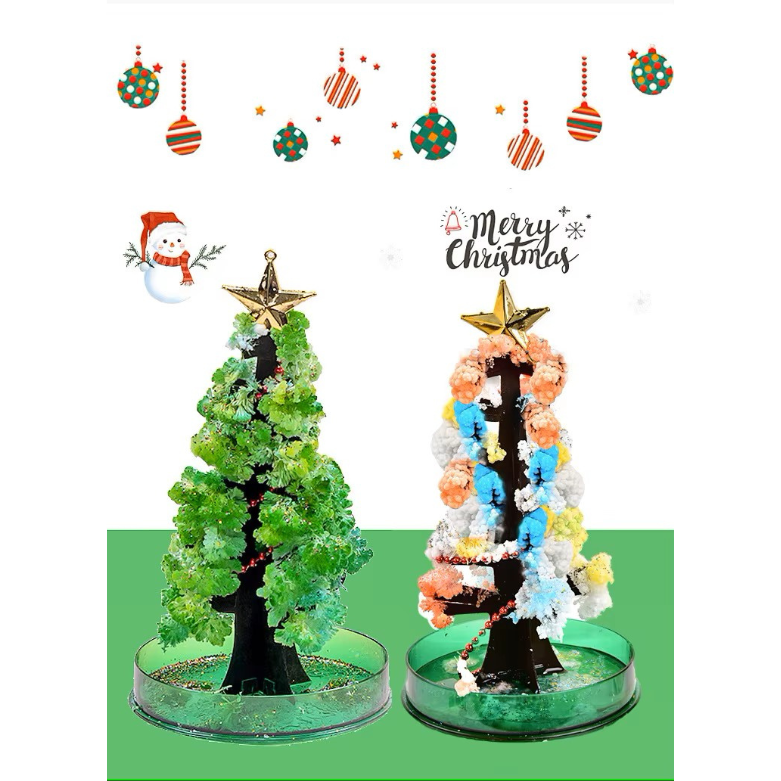 AISHOP Mini Magic Christmas Tree Crystal Tree DIY Paper Tree Flowering Ornaments Office   Home Plants Decoration Boy Girls Gift Toys  (PACK OF 3 SETS )