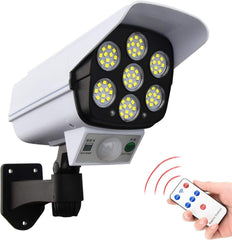 Camera Solar Power Dummy Camera Home Security CCTV Surveillance Fake LED Light Outdoor with Remote Control Outdoor.