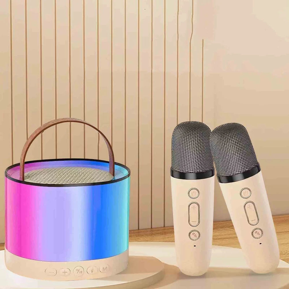 Karaoke Machine for Kids Adults with Wireless Mics Portable Bluetooth Speaker